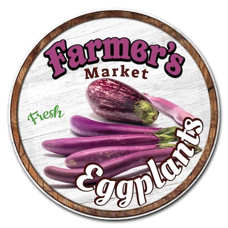 Signmission Farmers Market Eggplants Circle Vinyl Laminated Decal, D-24-CIR-Eggplants D-24-CIR-Eggplants